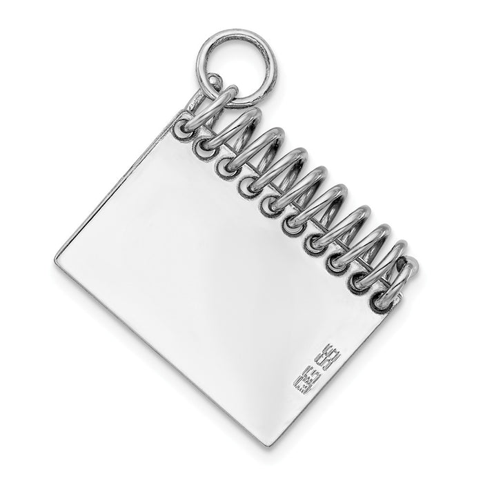 Million Charms 925 Sterling Silver Rhodium-Plated Personalizable Happy Birthday Card Charm