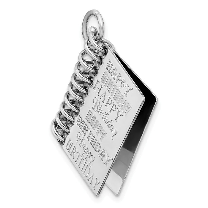 Million Charms 925 Sterling Silver Rhodium-Plated Personalizable Happy Birthday Card Charm