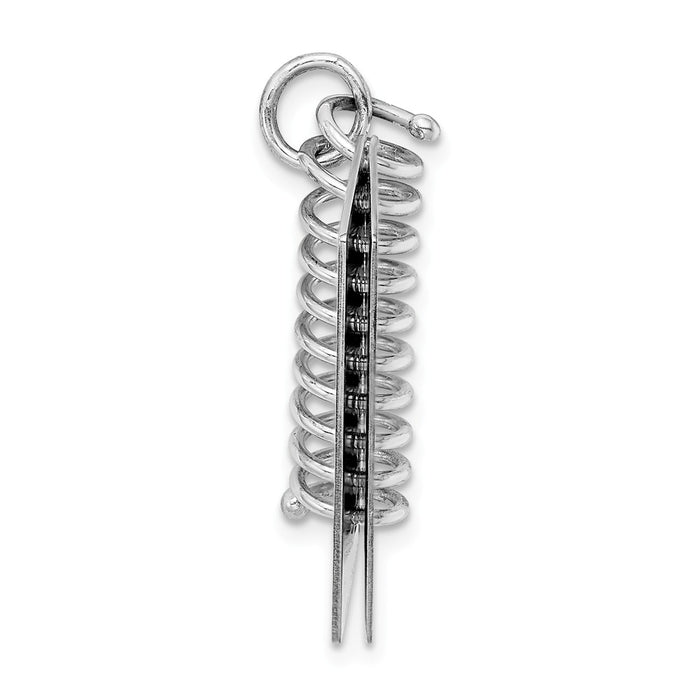 Million Charms 925 Sterling Silver Rhodium-Plated Personalizable Graduation Book Charm