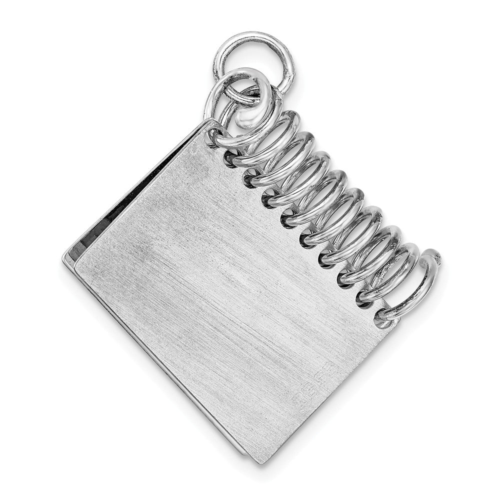 Million Charms 925 Sterling Silver Rhodium-Plated Personalizable Graduation Book Charm