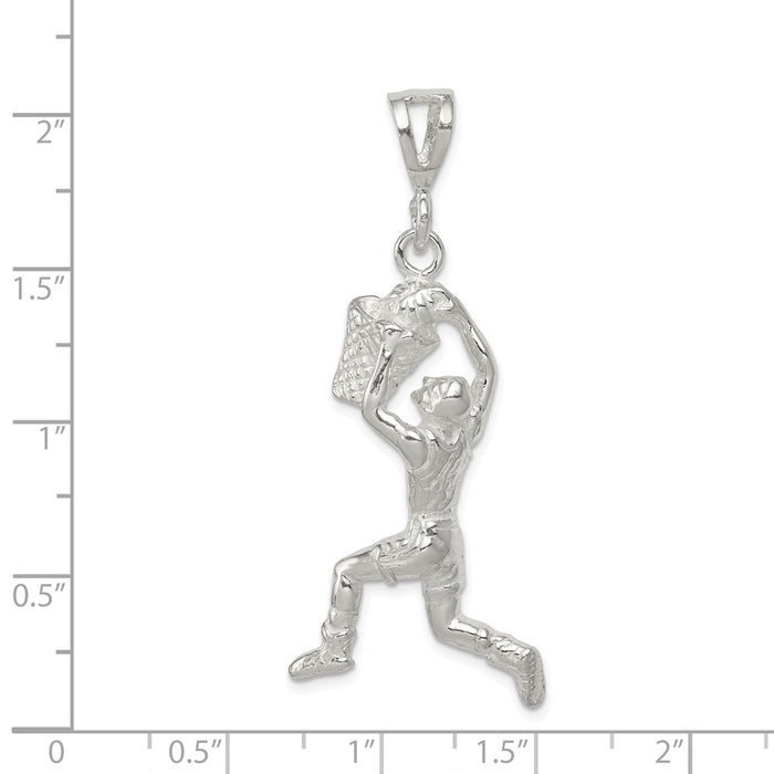 Million Charms 925 Sterling Silver Sports Basketball Player Charm