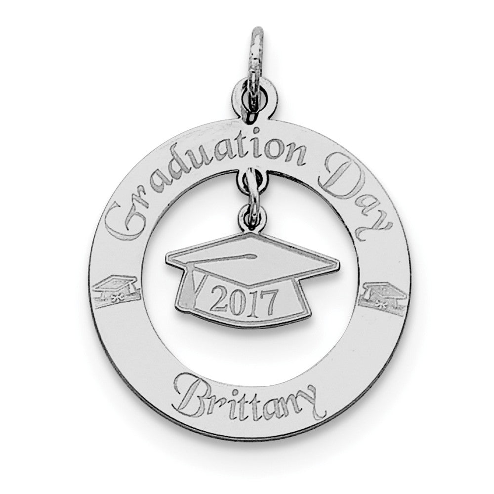 Million Charms 925 Sterling Silver Rhodium-Plated Personalizable Graduation Charm