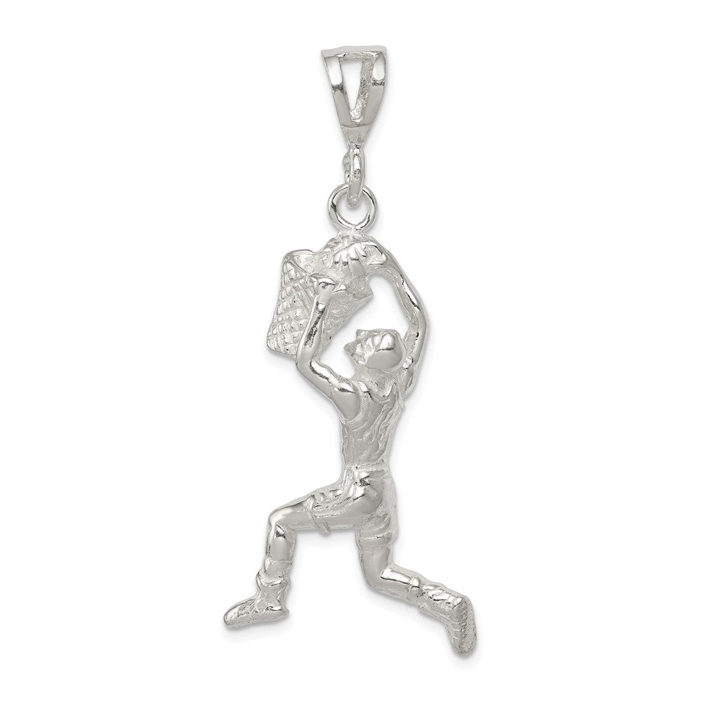 Million Charms 925 Sterling Silver Sports Basketball Player Charm