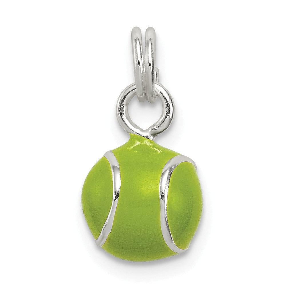 Million Charms 925 Sterling Silver Green Enameled Sports Tennis Ball Charm