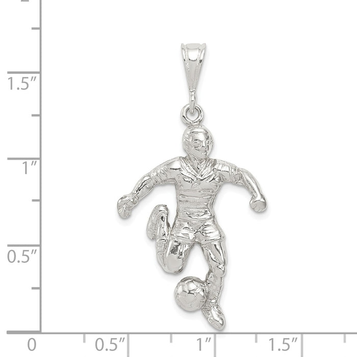 Million Charms 925 Sterling Silver Sports Soccer Player Charm