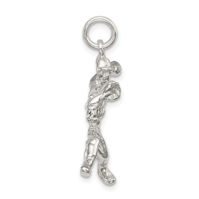 Million Charms 925 Sterling Silver Sports Baseball Pitcher Charm