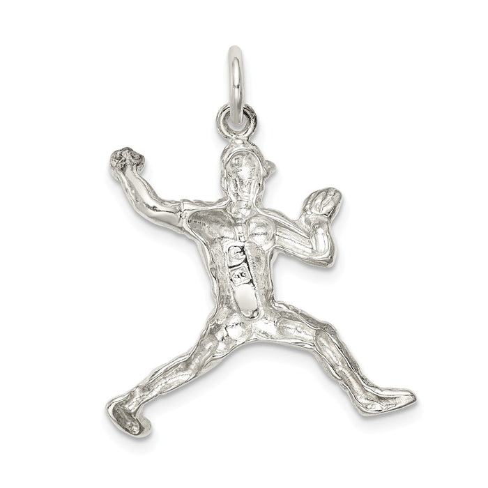 Million Charms 925 Sterling Silver Sports Baseball Pitcher Charm