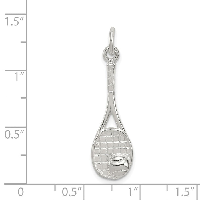 Million Charms 925 Sterling Silver Sports Tennis Racquet Charm