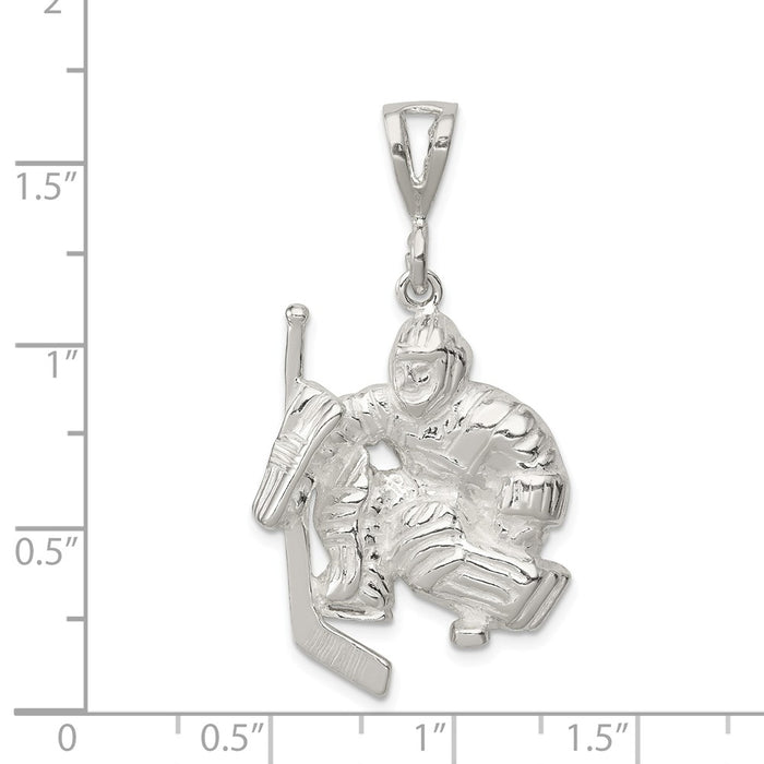 Million Charms 925 Sterling Silver Sports Hockey Goalie Charm