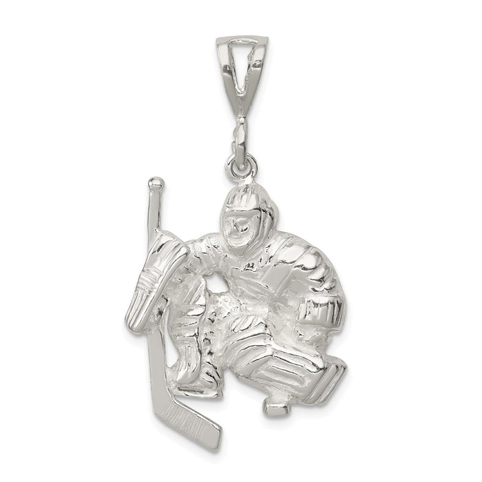 Million Charms 925 Sterling Silver Sports Hockey Goalie Charm