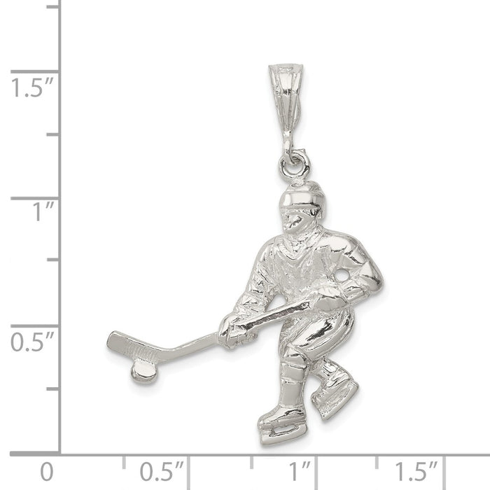 Million Charms 925 Sterling Silver Sports Hockey Player Charm