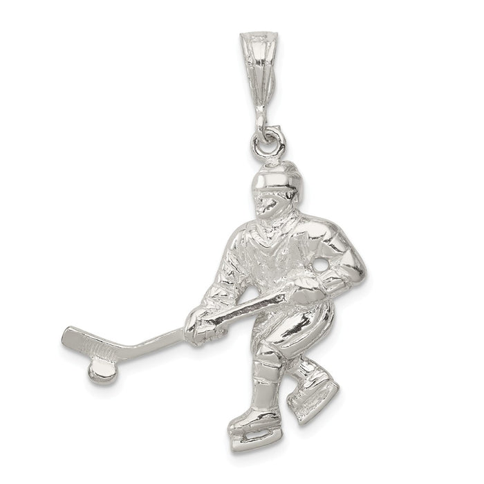 Million Charms 925 Sterling Silver Sports Hockey Player Charm
