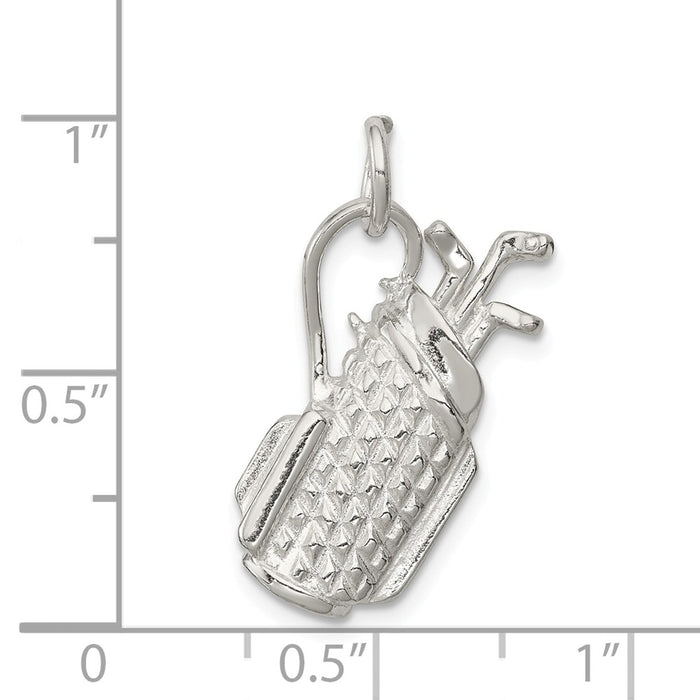 Million Charms 925 Sterling Silver Sports Golf Bag Charm