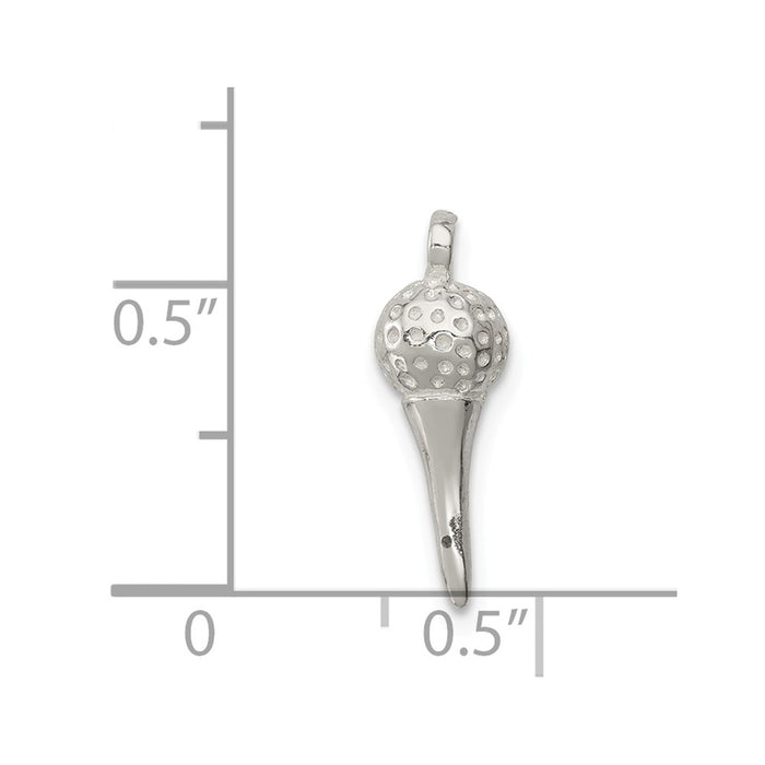 Million Charms 925 Sterling Silver Sports Golf Ball, Tee Charm