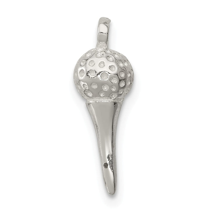 Million Charms 925 Sterling Silver Sports Golf Ball, Tee Charm