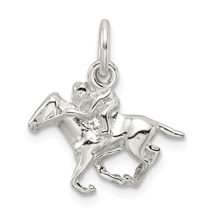 Million Charms 925 Sterling Silver Horse With Rider Charm