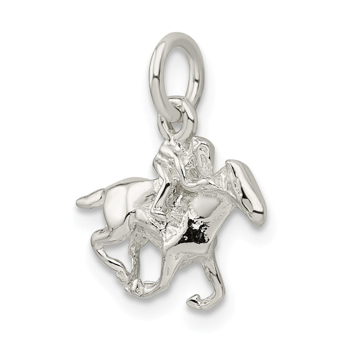 Million Charms 925 Sterling Silver Horse With Rider Charm