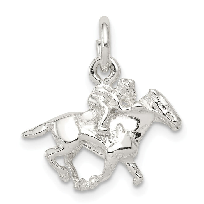 Million Charms 925 Sterling Silver Horse With Rider Charm