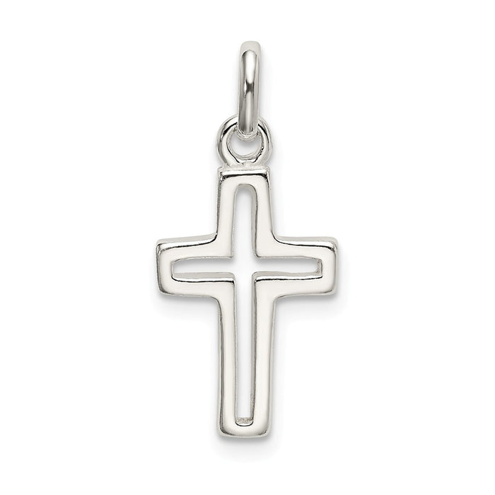 Million Charms 925 Sterling Silver Cut-Out Relgious Cross Charm