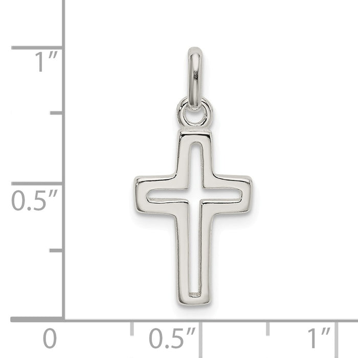 Million Charms 925 Sterling Silver Cut-Out Relgious Cross Charm