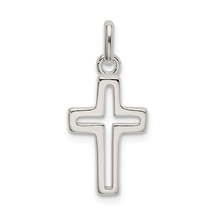 Million Charms 925 Sterling Silver Cut-Out Relgious Cross Charm