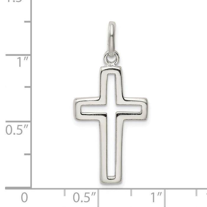 Million Charms 925 Sterling Silver Cut-Out Relgious Cross Charm