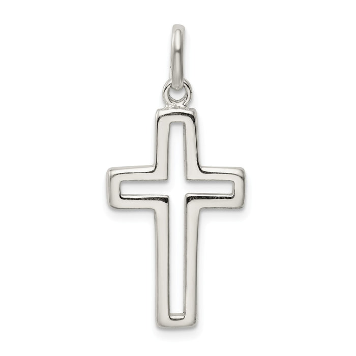 Million Charms 925 Sterling Silver Cut-Out Relgious Cross Charm