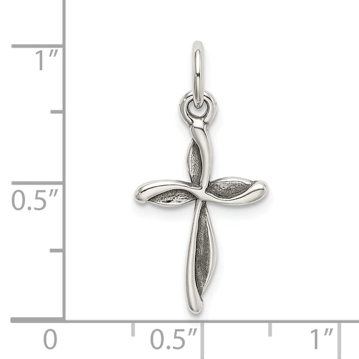 Million Charms 925 Sterling Silver Antiqued Passion Relgious Cross Charm