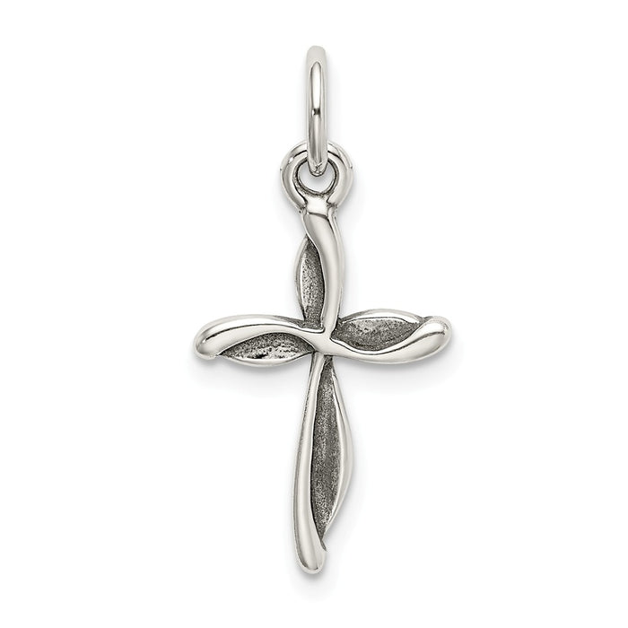 Million Charms 925 Sterling Silver Antiqued Passion Relgious Cross Charm