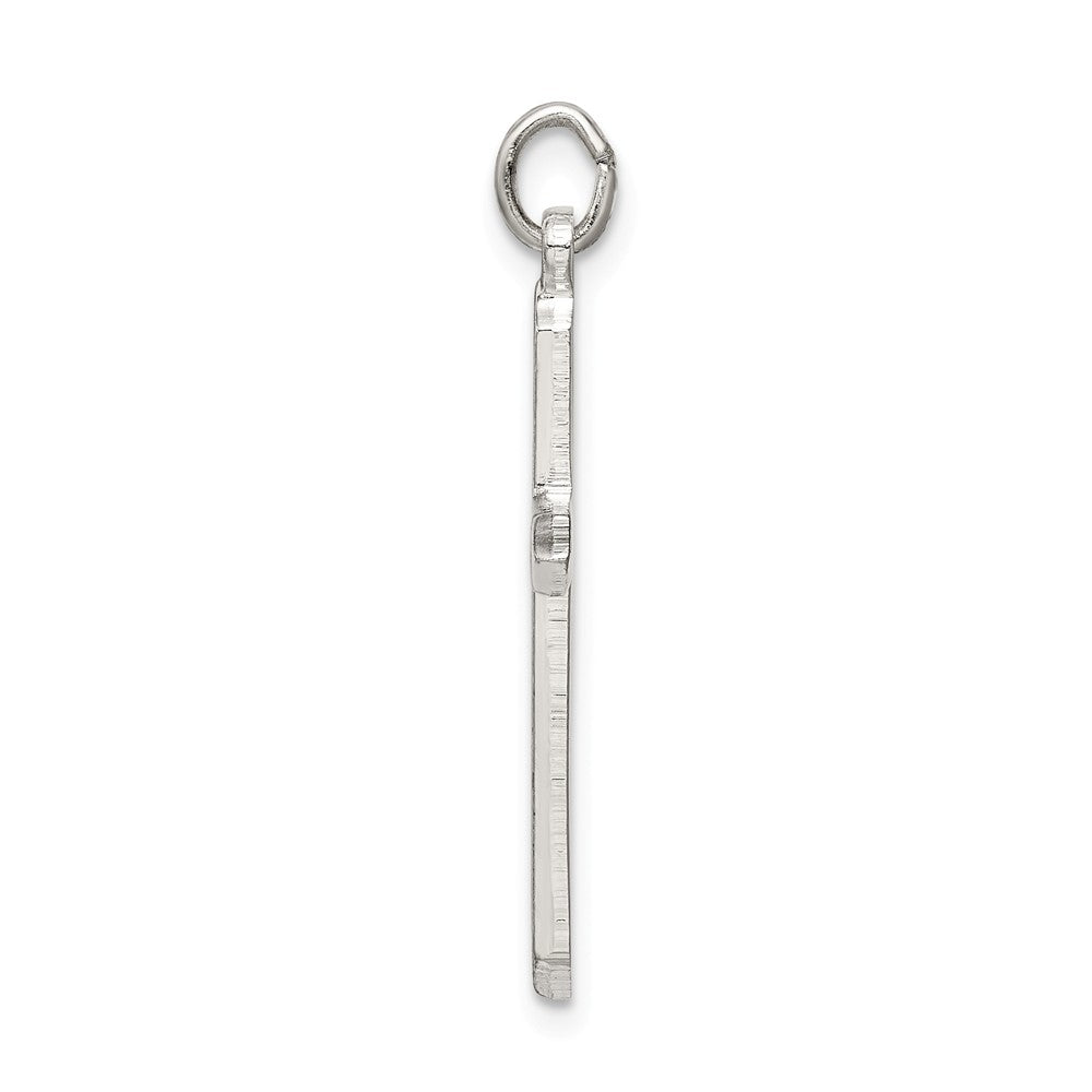 Million Charms 925 Sterling Silver Polished, Satin Relgious Cross Pendant