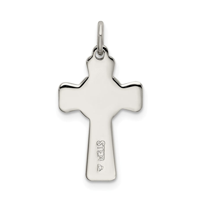 Million Charms 925 Sterling Silver Polished & Textured Celtic Relgious Cross Pendant