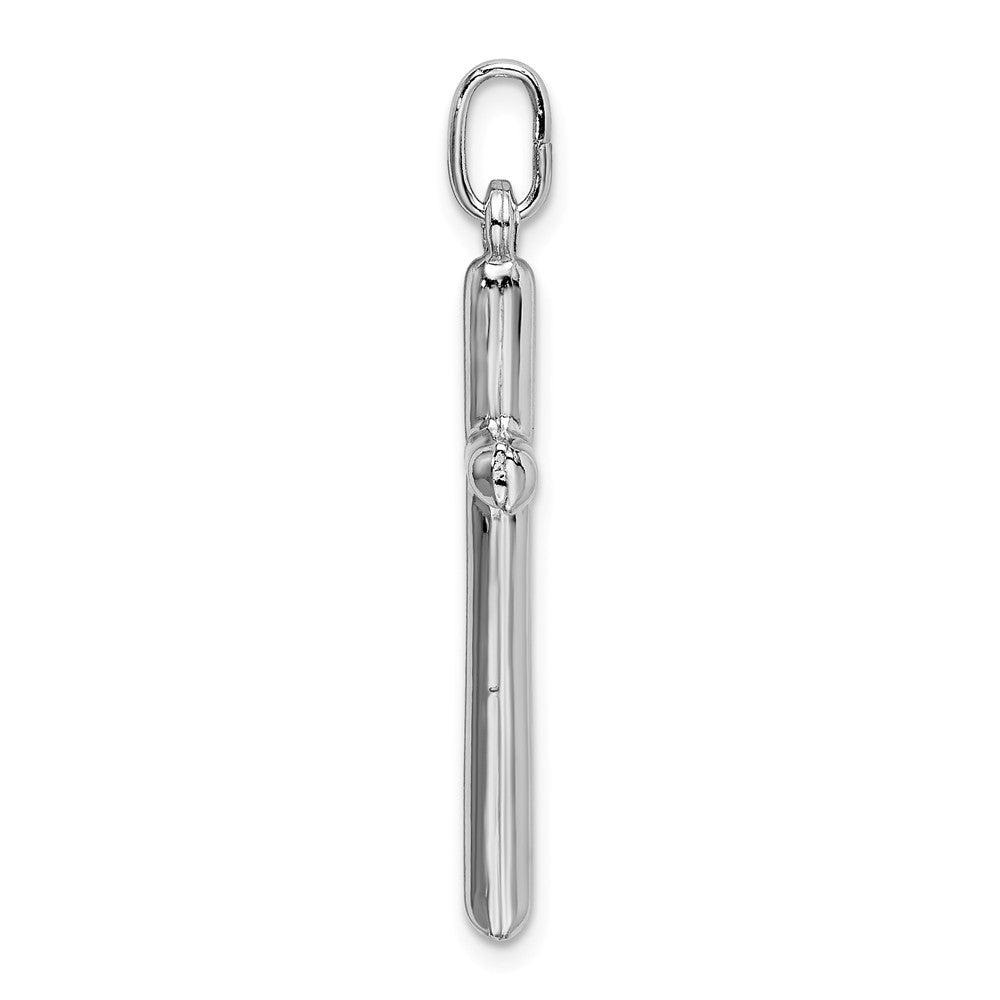 Million Charms 925 Sterling Silver Rhodium-plated Plated Polished Relgious Cross Charm