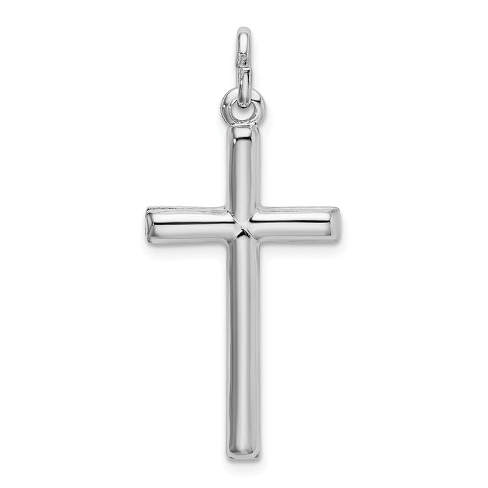 Million Charms 925 Sterling Silver Rhodium-plated Plated Polished Relgious Cross Charm