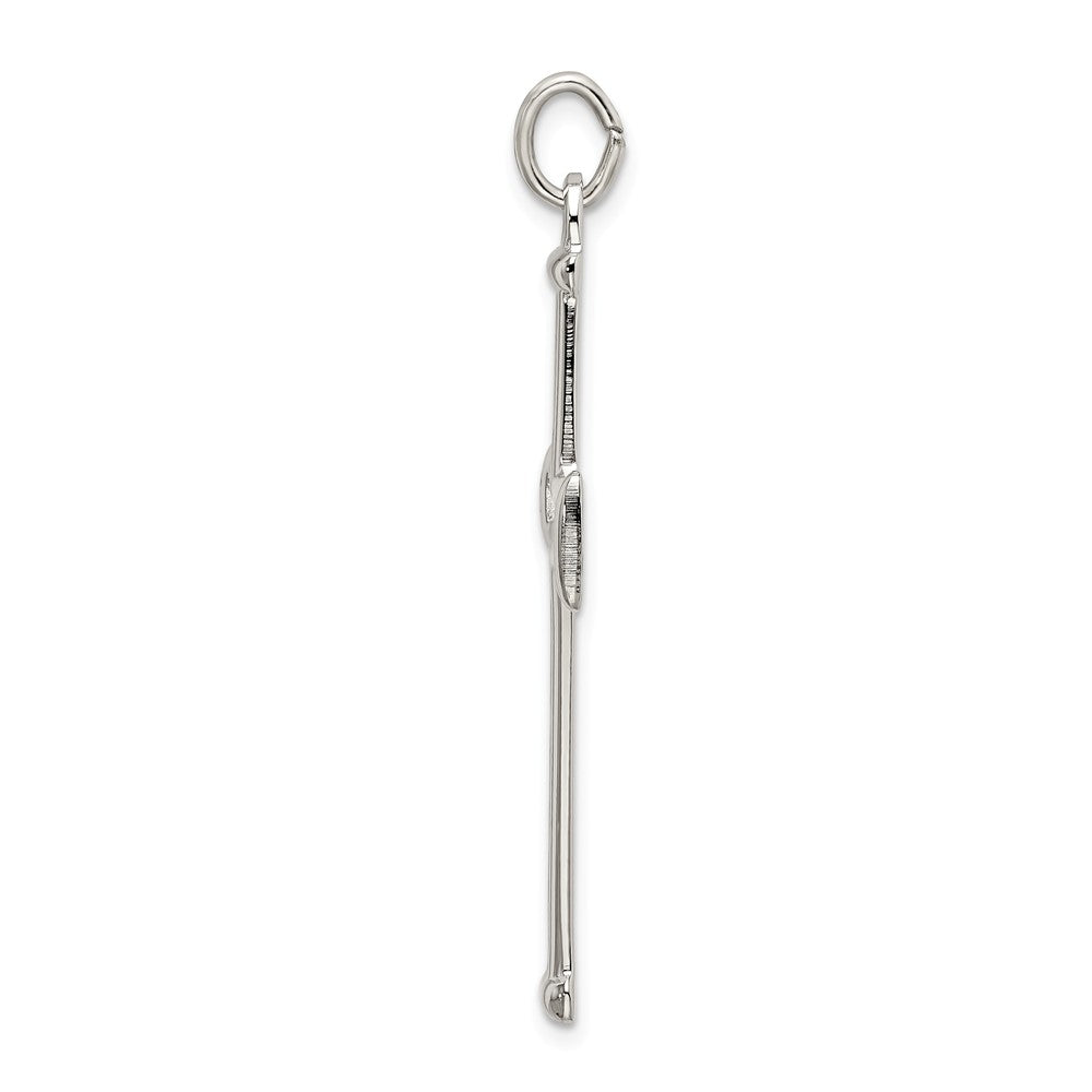 Million Charms 925 Sterling Silver Polished, Satin Relgious Cross Pendant
