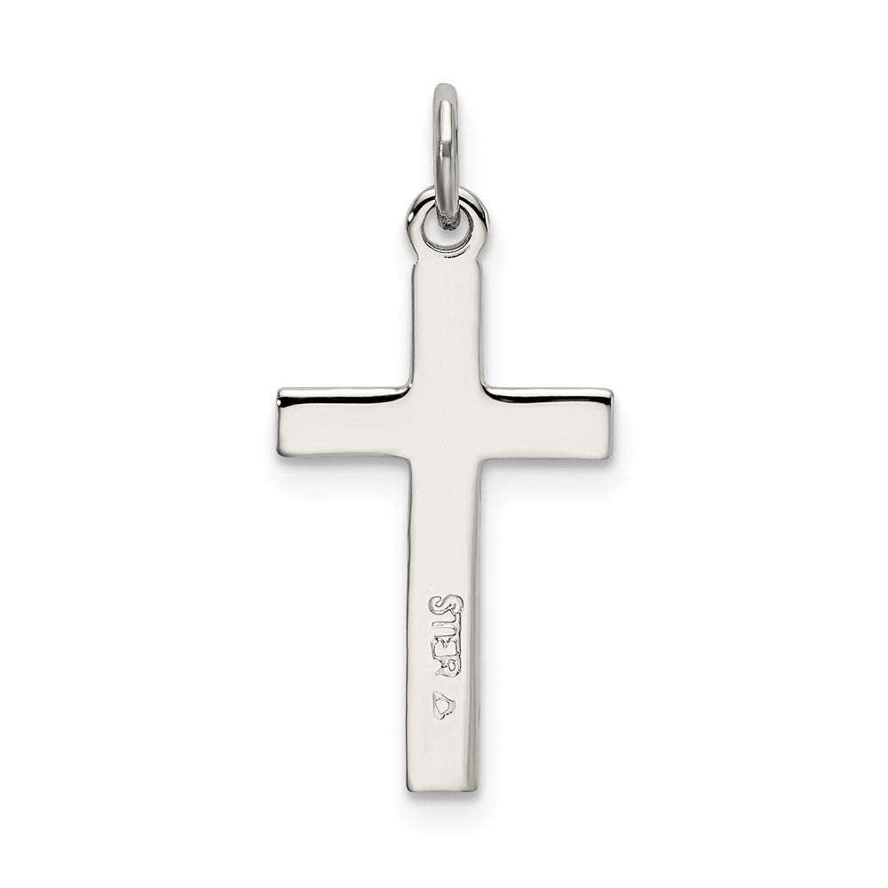 Million Charms 925 Sterling Silver Polished Satin 7 Diamond-Cut Relgious Cross Pendant