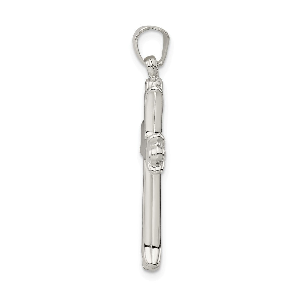 Million Charms 925 Sterling Silver Polished Budded Relgious Cross Pendant