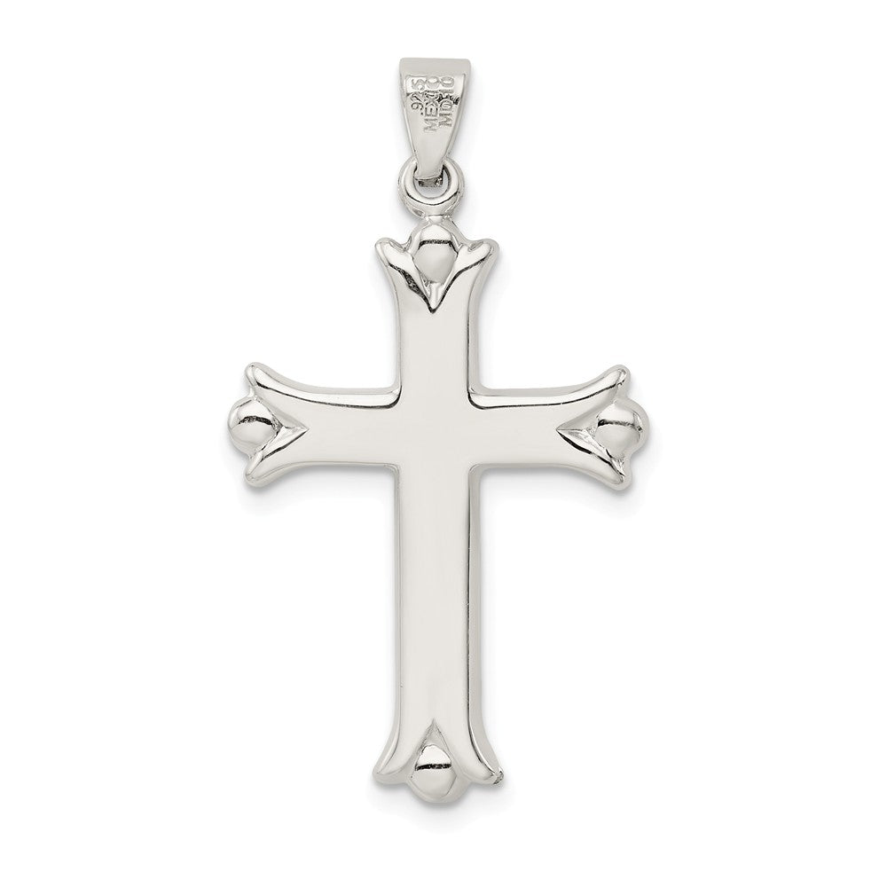 Million Charms 925 Sterling Silver Polished Budded Relgious Cross Pendant