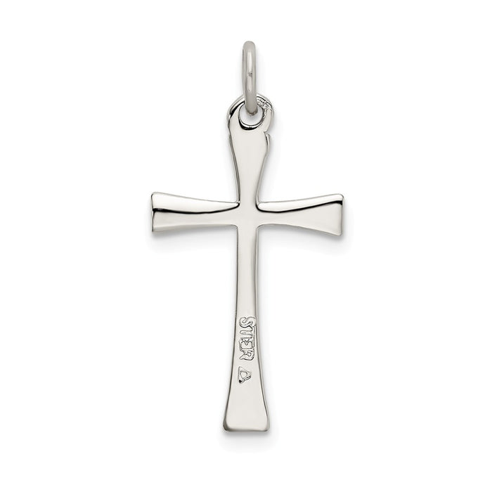 Million Charms 925 Sterling Silver Polished (Cubic Zirconia) CZ Relgious Cross Pendant