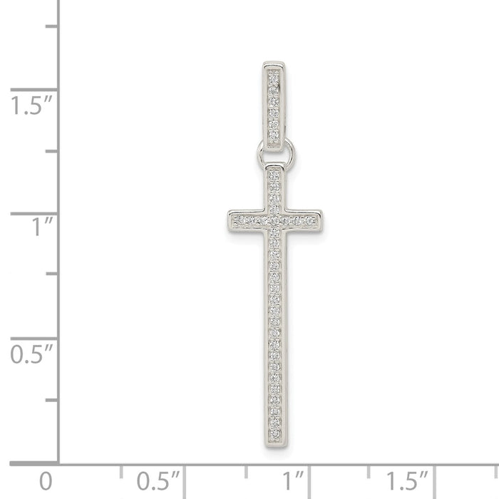 Million Charms 925 Sterling Silver (Cubic Zirconia) CZ Relgious Cross Pendant