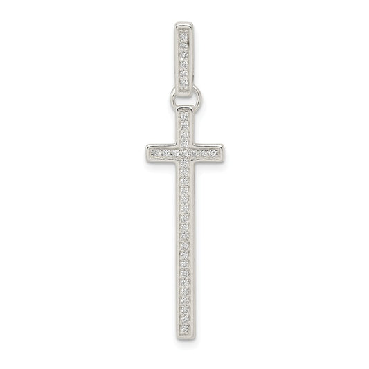 Million Charms 925 Sterling Silver (Cubic Zirconia) CZ Relgious Cross Pendant