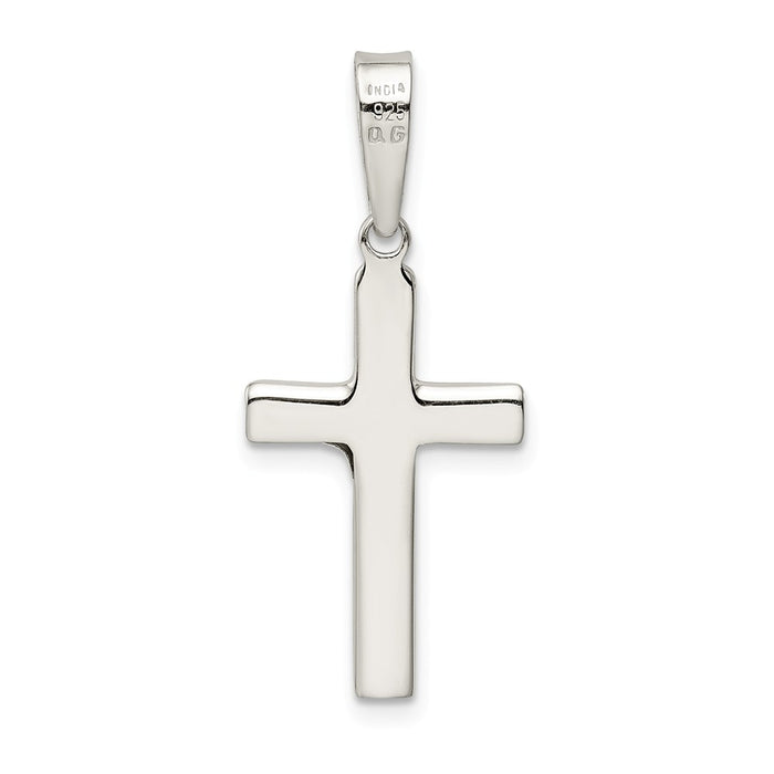 Million Charms 925 Sterling Silver Polished & Textured Relgious Crucifix Pendant