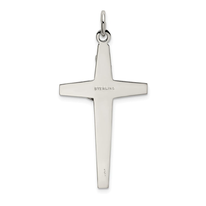 Million Charms 925 Sterling Silver & Gold-Plated Polished, Textured Inri Relgious Crucifix Pendant