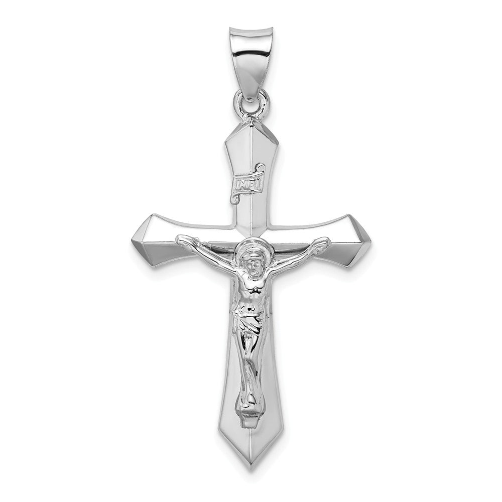Million Charms 925 Sterling Silver Rhodium-Plated Polished Inri Relgious Crucifix Pendant