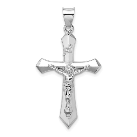 Million Charms 925 Sterling Silver Rhodium-Plated Polished Inri Relgious Crucifix Pendant