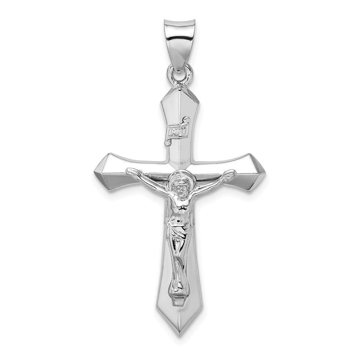 Million Charms 925 Sterling Silver Rhodium-Plated Polished Inri Relgious Crucifix Pendant