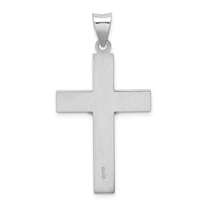 Million Charms 925 Sterling Silver Rhodium-Plated Polished Inri Latin Relgious Crucifix Pendant