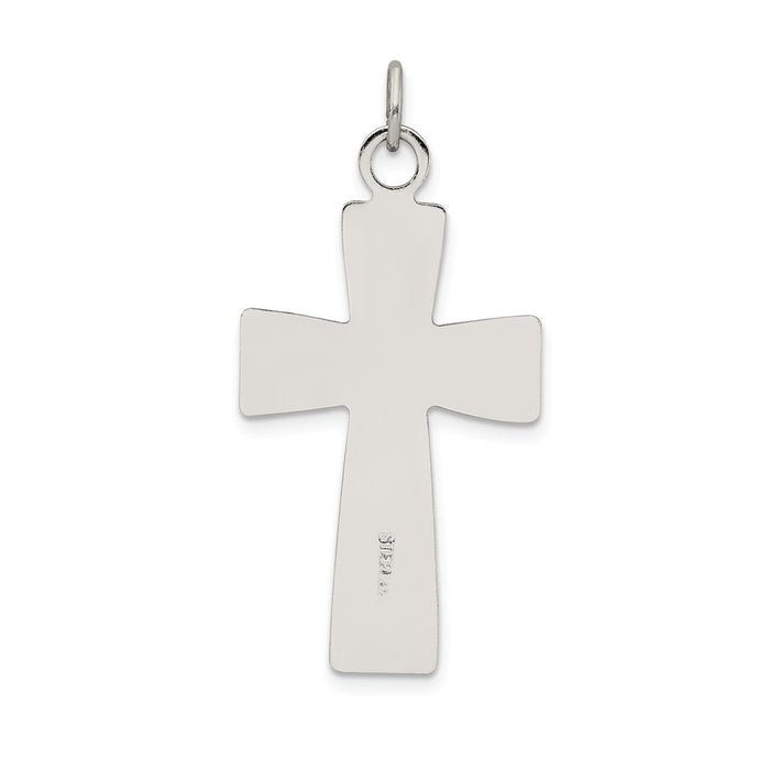 Million Charms 925 Sterling Silver Black Epoxy Inri Relgious Crucifix Pendant