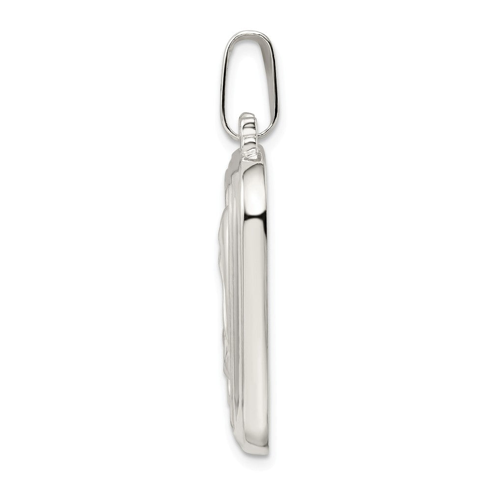 Million Charms 925 Sterling Silver Satin & Polished Mary With Hail Mary Prayer Pendant