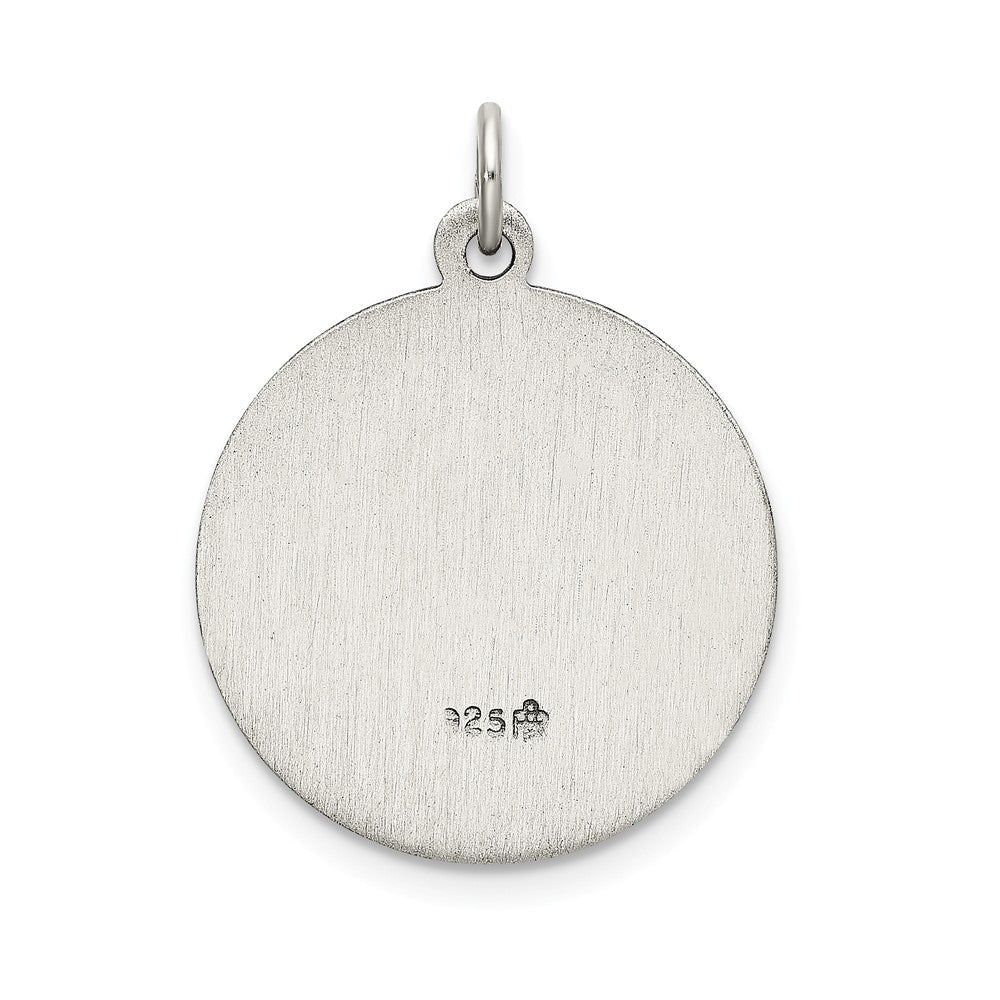 Million Charms 925 Sterling Silver Satin Antiqued Spanish Lady Of Guadalupe Medal Pendant