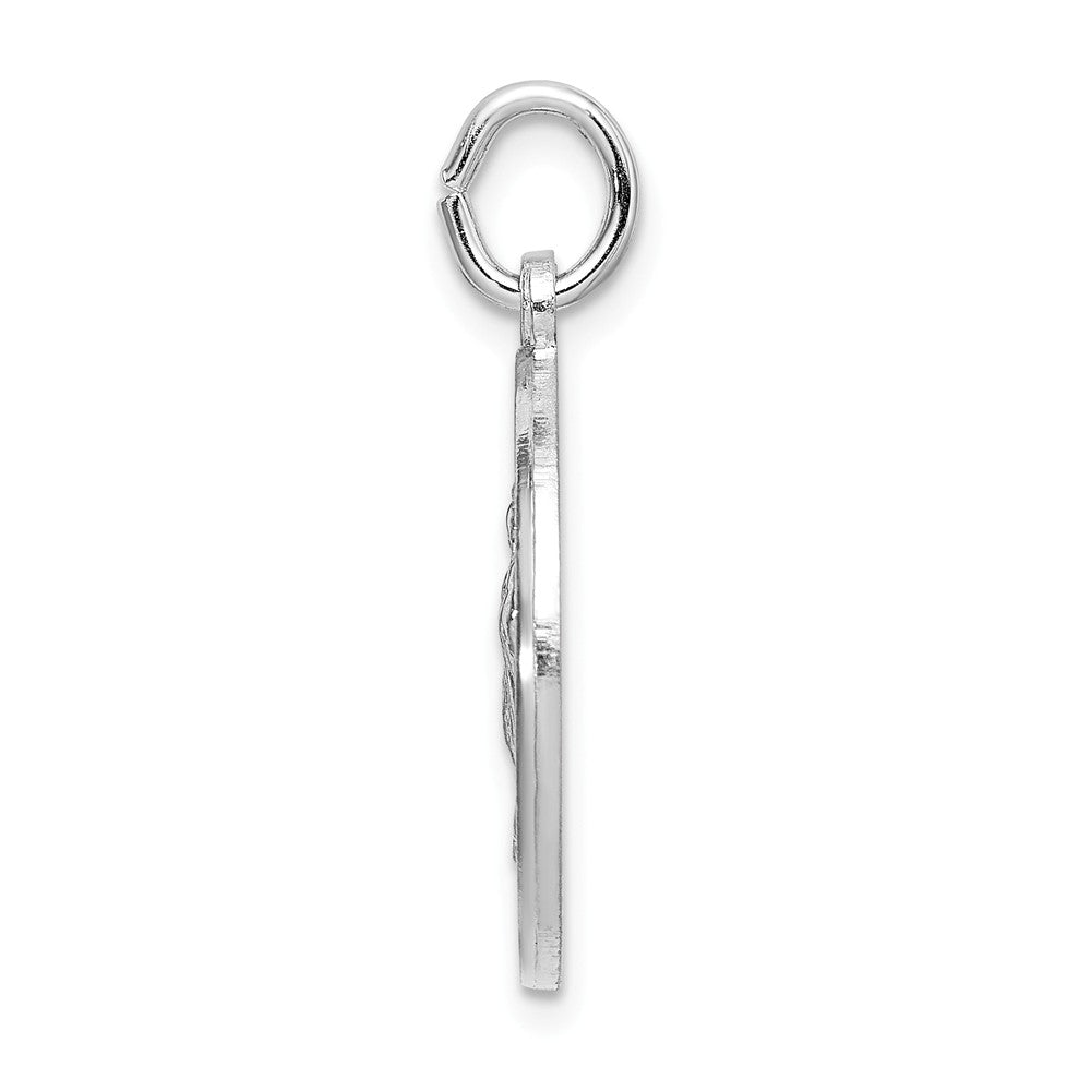 Million Charms 925 Sterling Silver Rhodium-Plated Spanish Lady Of Guadalupe Medal Pendant